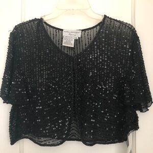 Short Sleeve Beaded Shrug
